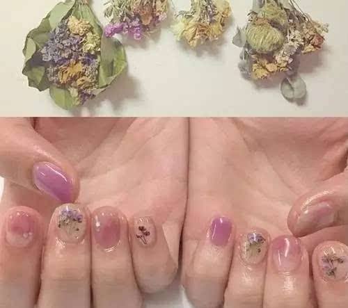 干花美甲图片 干花美甲图片