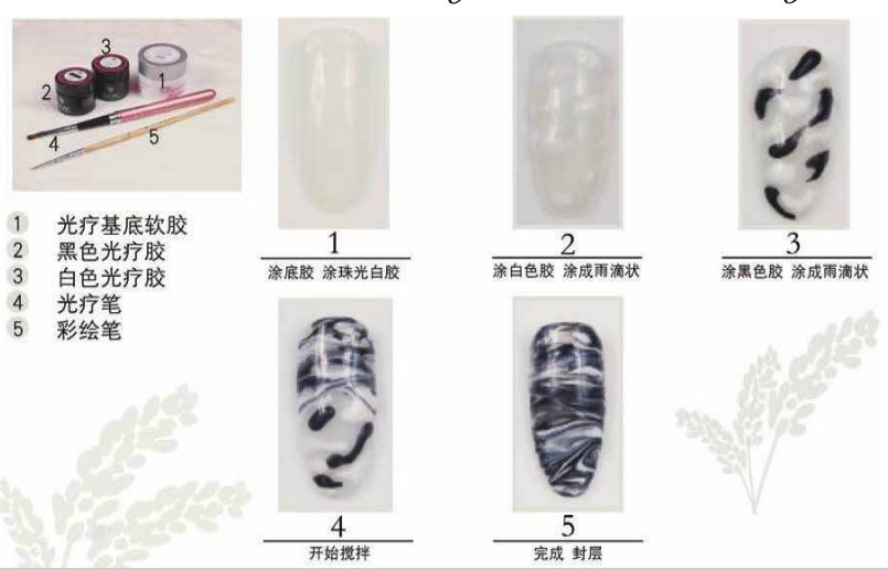 DIY打造大理石纹光疗甲 DIY打造大理石纹光疗甲