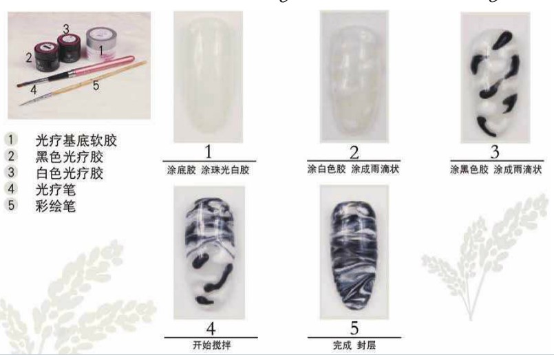 DIY打造大理石纹光疗甲