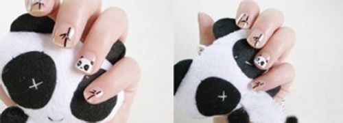 可爱小熊猫DIY美甲教程 可爱小熊猫DIY美甲教程