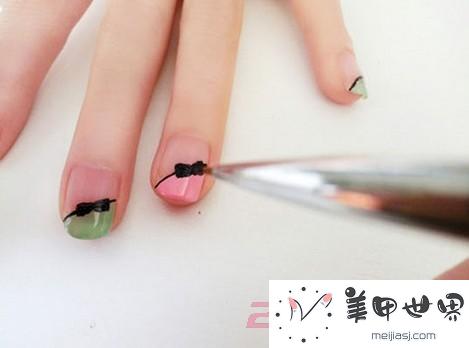 蝴蝶结DIY美甲 蝴蝶结DIY美甲