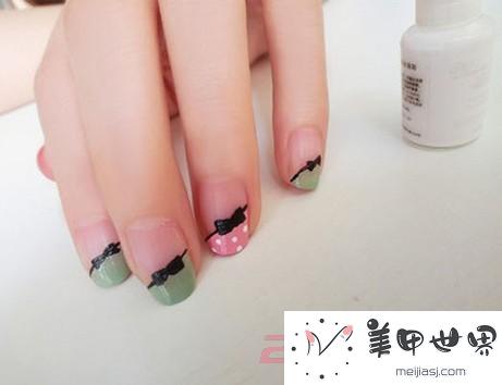 蝴蝶结DIY美甲 蝴蝶结DIY美甲